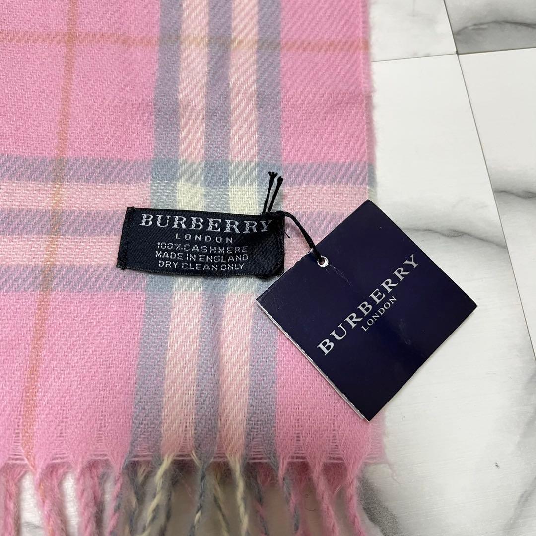 【タグ付き未使用品】バーバリーロンドン カシミヤ100% マフラー　ノバチェック