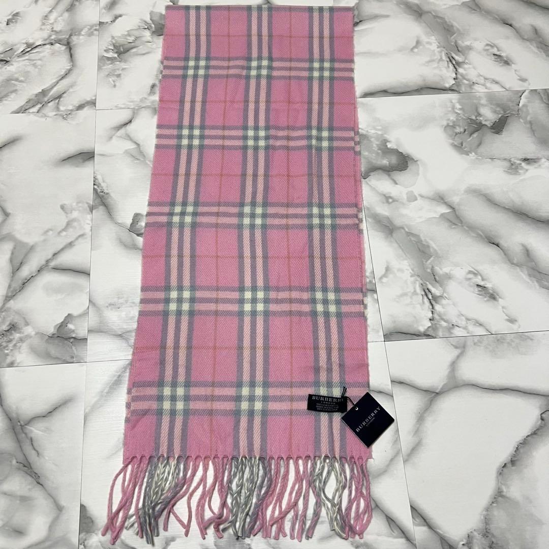 【タグ付き未使用品】バーバリーロンドン カシミヤ100% マフラー　ノバチェック