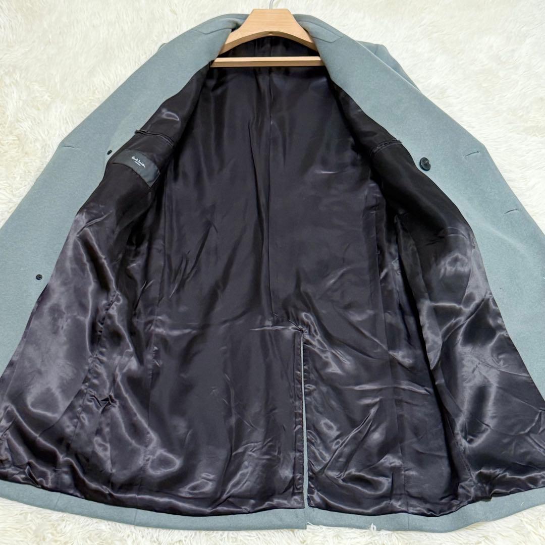 ✨極美品✨ポールスミス ダブルチェスター ウールコート モスブルー Lサイズ