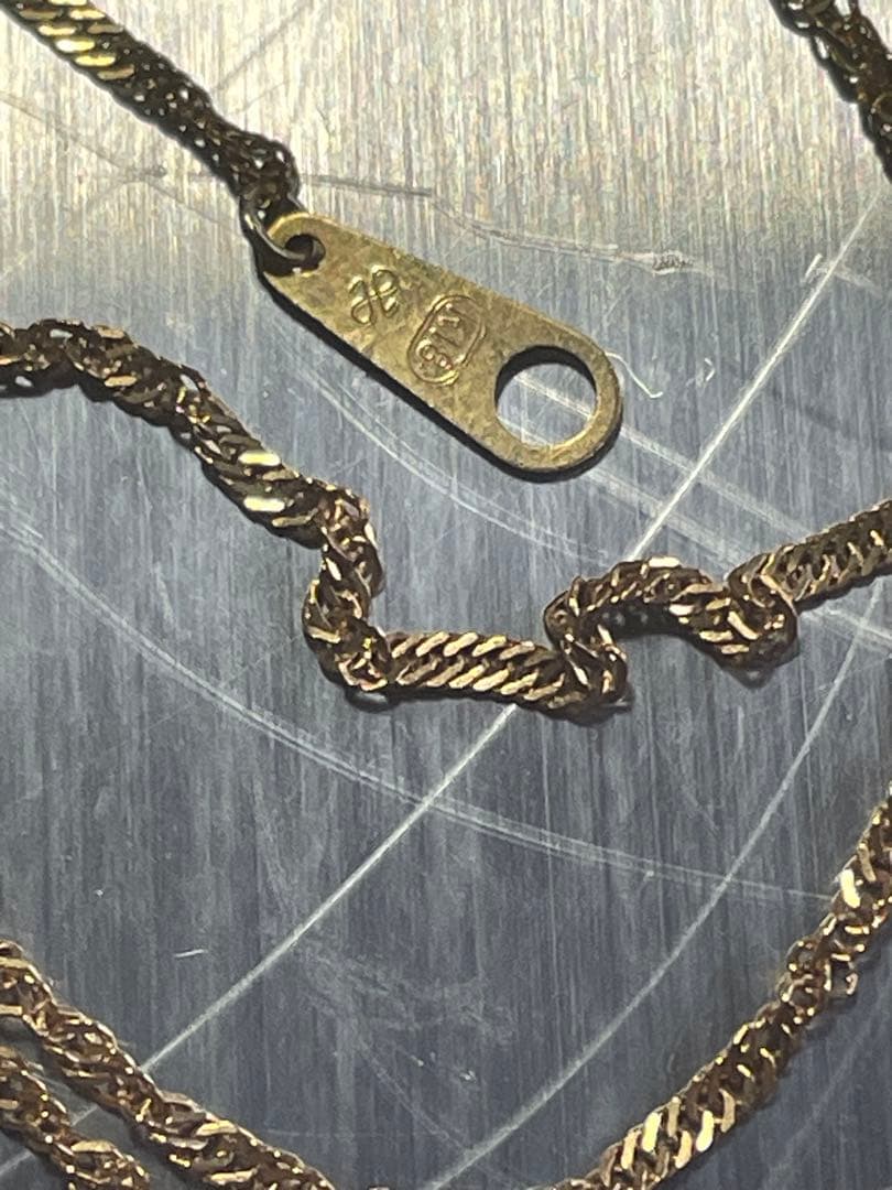 K18 チェーンネックレス vintageシェルカメオ 枠K18（合計3g）