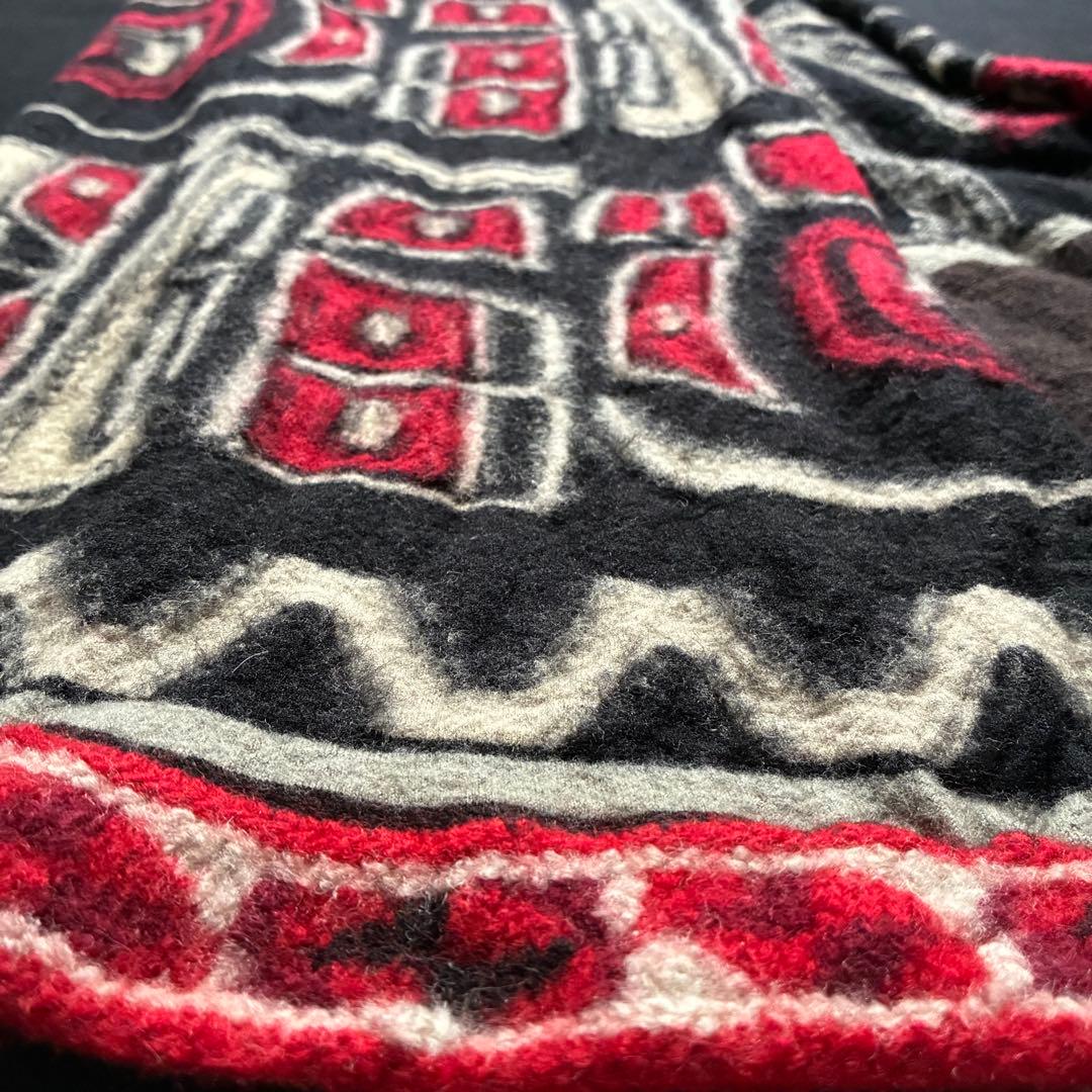 KAPITAL 幾何学模様 Wool Stole 縮絨ウールマフラー アフリカ？