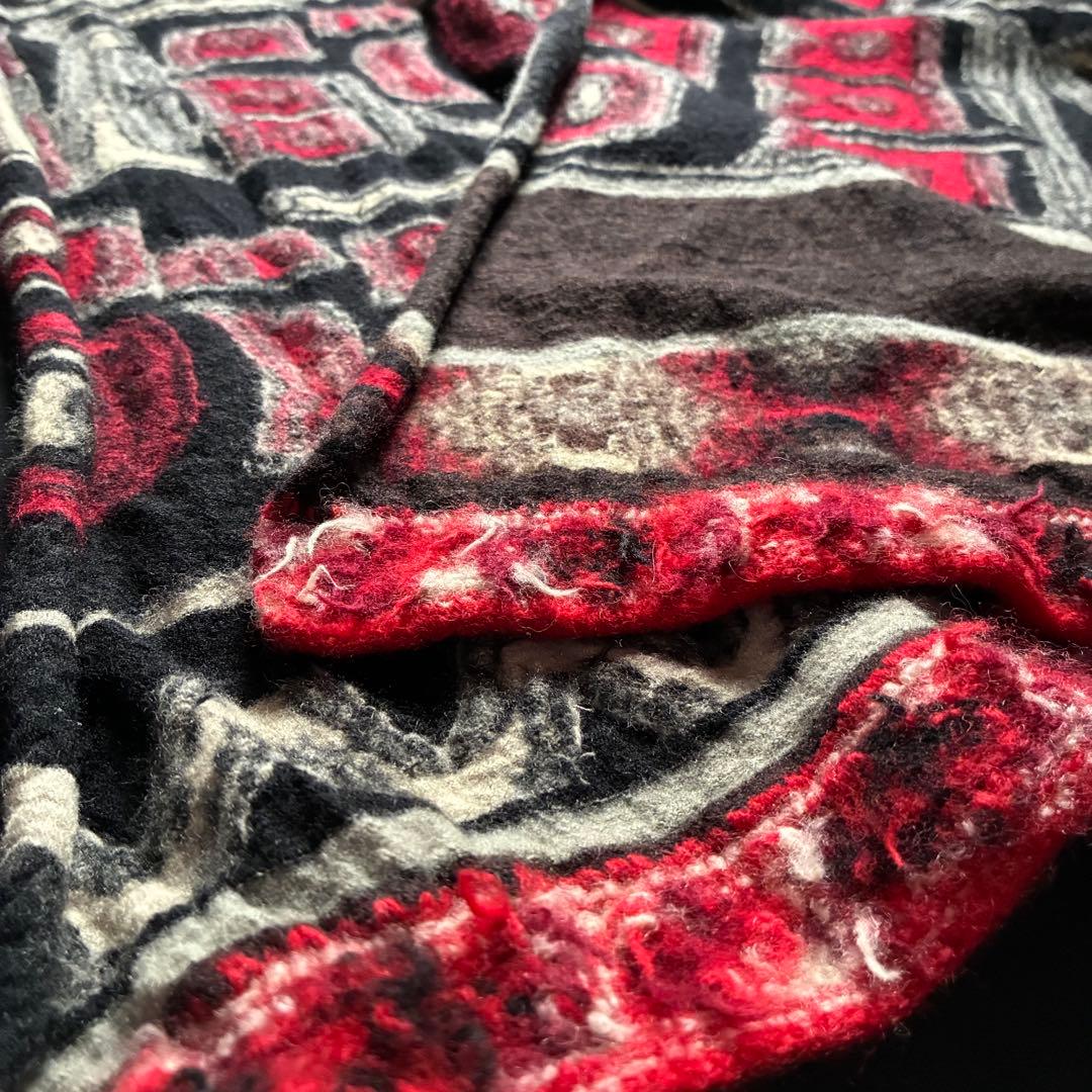 KAPITAL 幾何学模様 Wool Stole 縮絨ウールマフラー アフリカ？