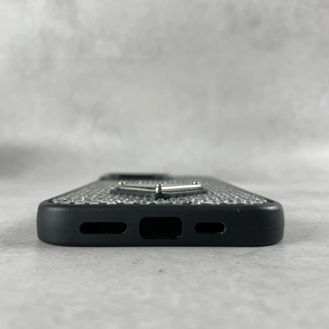 未使用級✨プラダ iPhone 13 Proケース ラインストーン 三角プレート