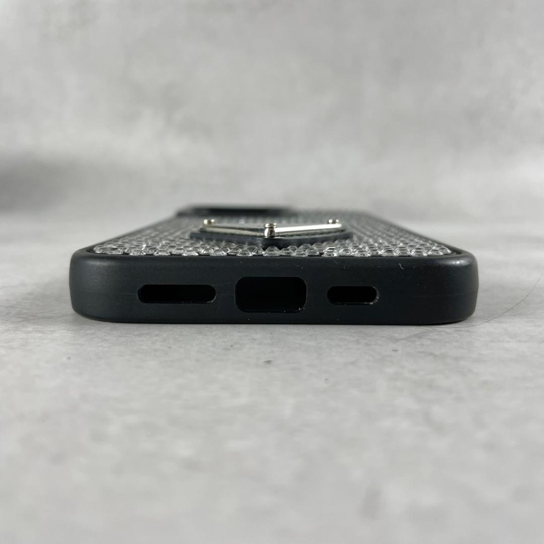 未使用級✨プラダ iPhone 13 Proケース ラインストーン 三角プレート