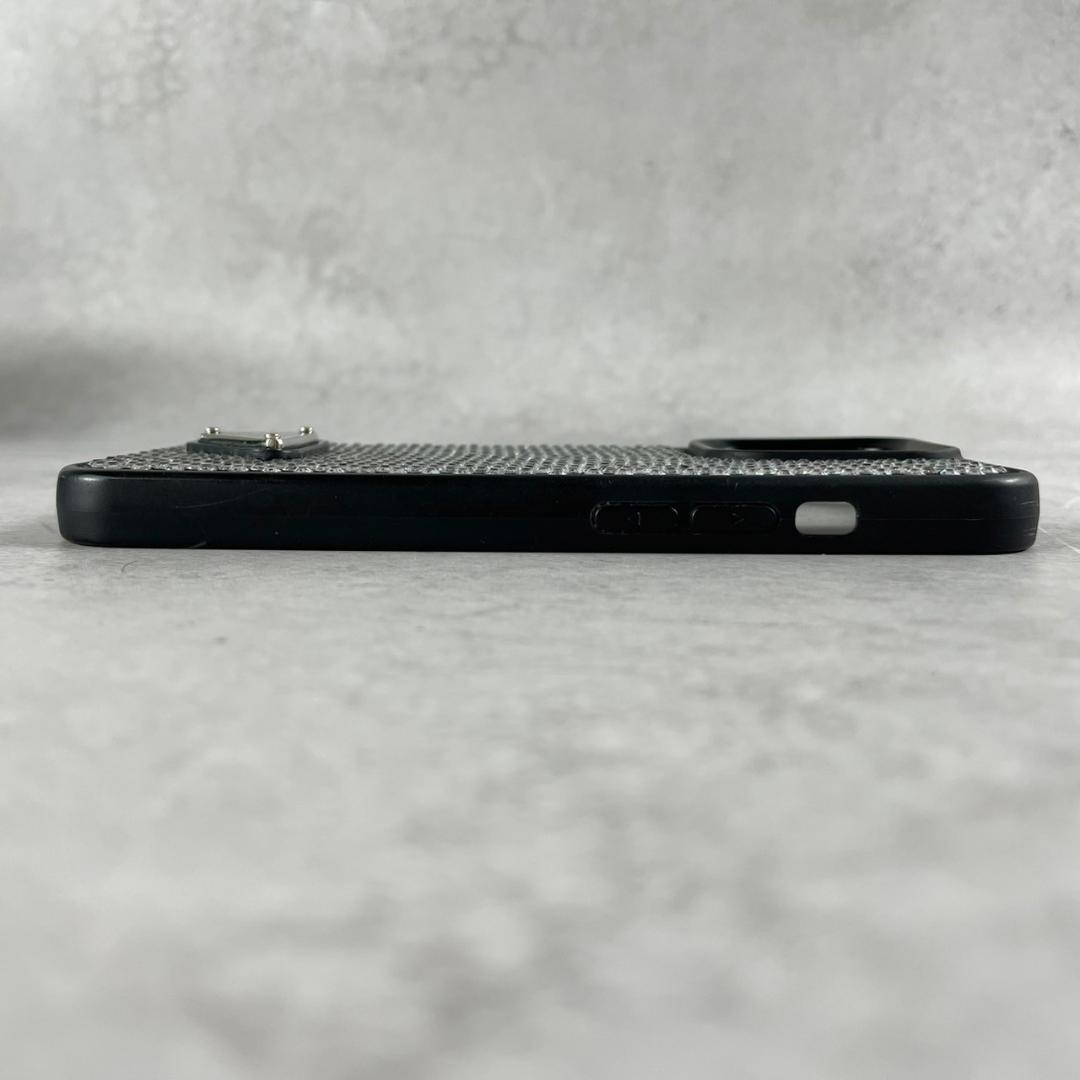 未使用級✨プラダ iPhone 13 Proケース ラインストーン 三角プレート