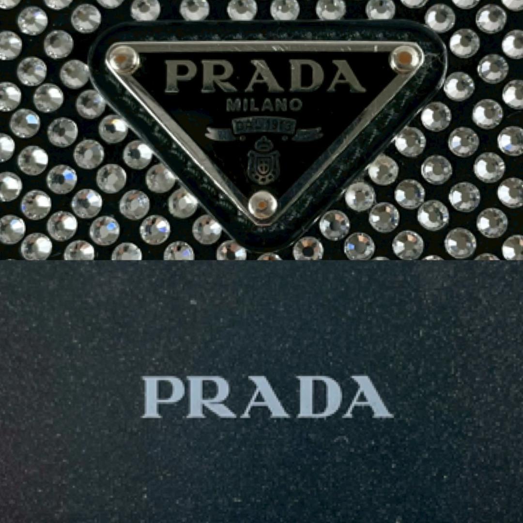 未使用級✨プラダ iPhone 13 Proケース ラインストーン 三角プレート