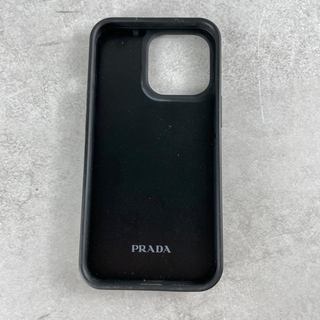 未使用級✨プラダ iPhone 13 Proケース ラインストーン 三角プレート
