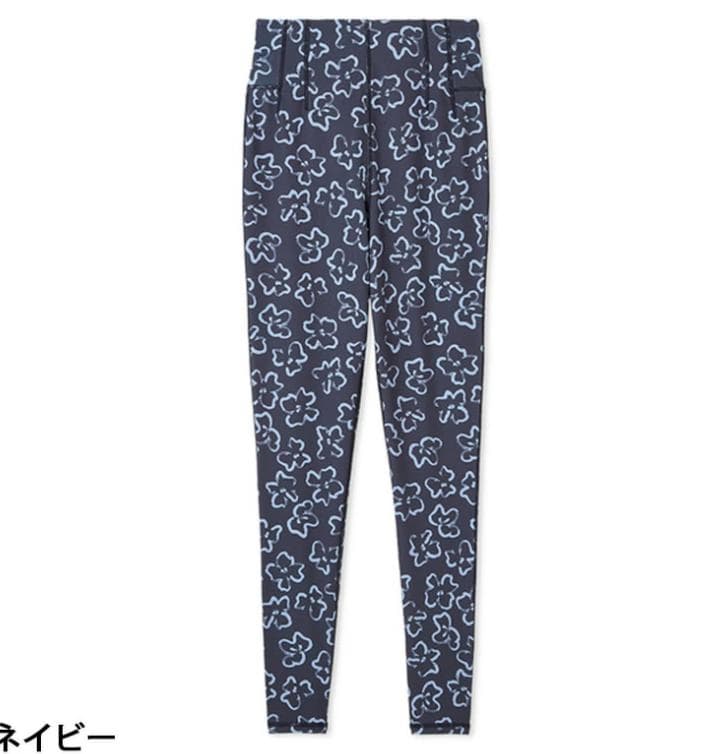 emmi ヨガウェア 上下セット ネイビー 花柄 新品未使用タグ付