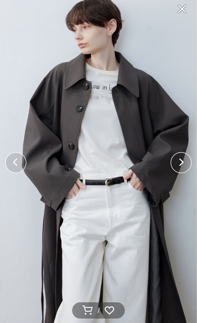 新品未使用　tageechita オーバーサイズベーシックトレンチコート　グレー