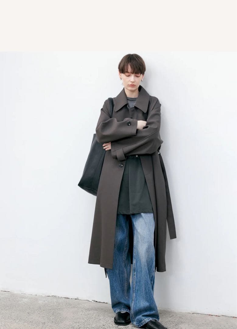 新品未使用　tageechita オーバーサイズベーシックトレンチコート　グレー