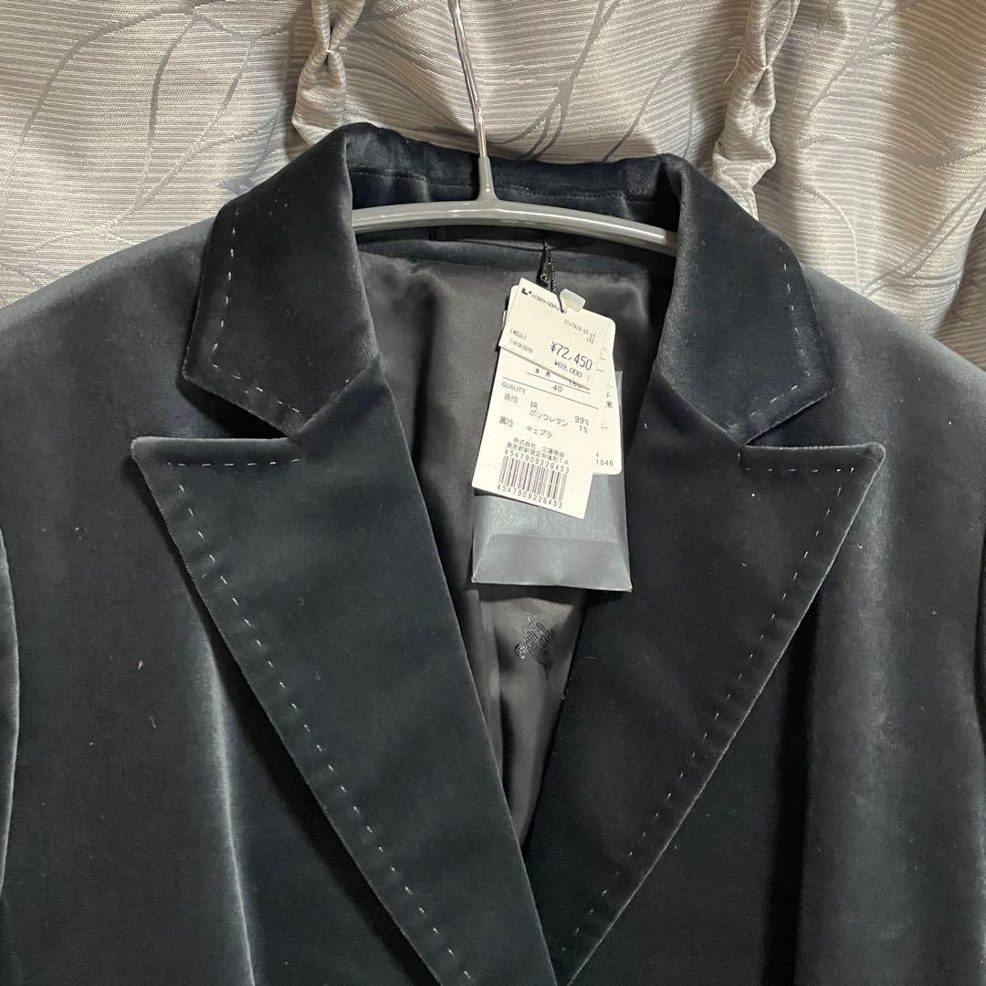 【新品タグ付】定価7万 バーバリーロンドン ベロア ジャケット 40 三陽商会