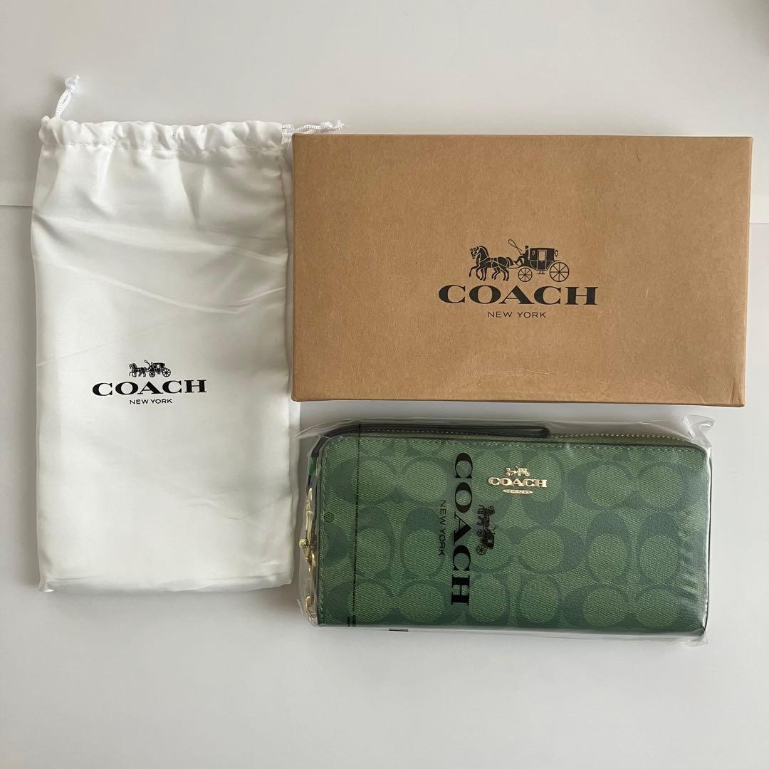 新品未開封 COACH コーチ シグネチャー 長財布　グリーン
