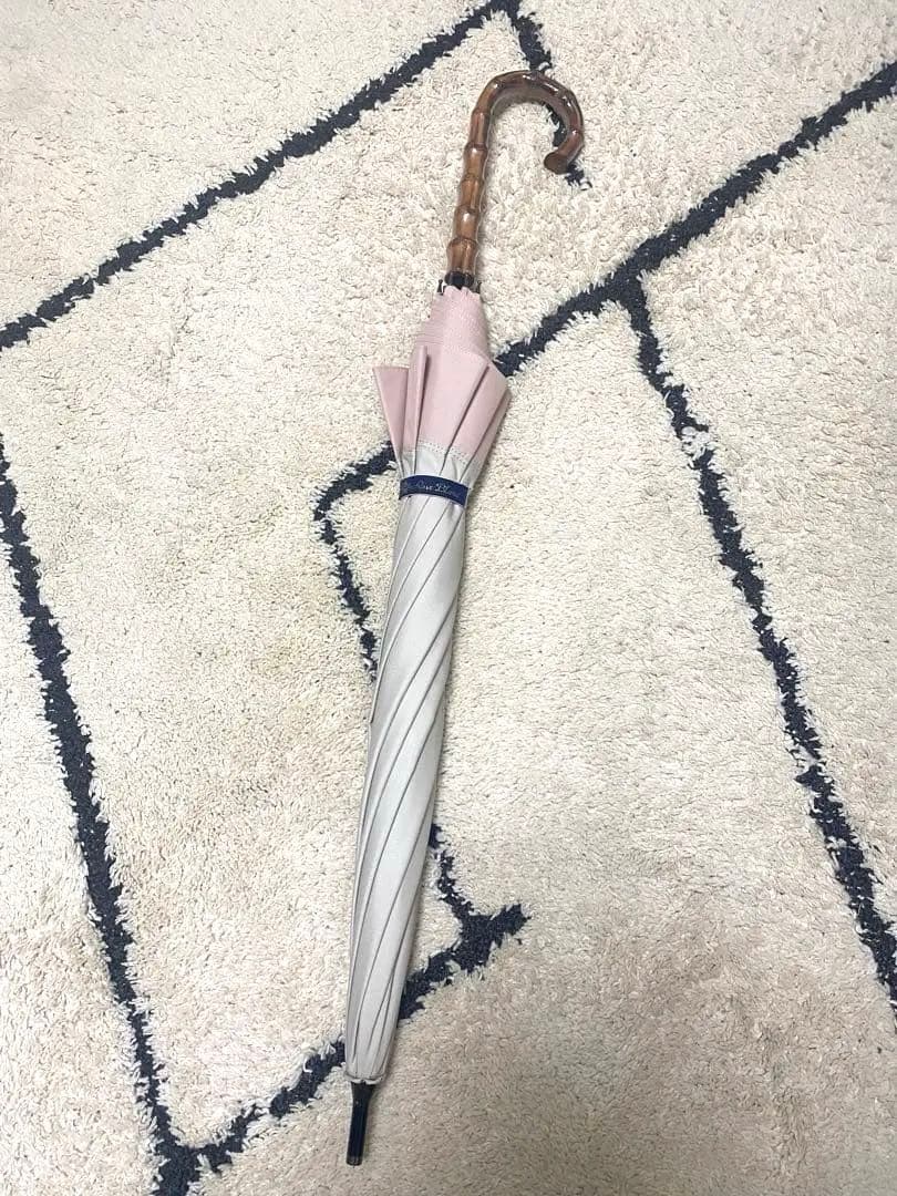 ロサブラン 長傘 ミドル コンビ グレージュ ピンク 美品