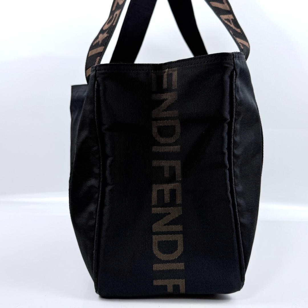 mynameis FENDI ロゴライン トートバッグ 黒 ナイロン A4