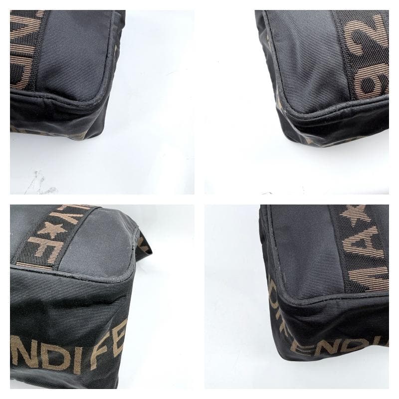 mynameis FENDI ロゴライン トートバッグ 黒 ナイロン A4