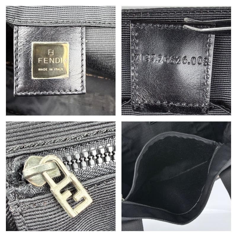 mynameis FENDI ロゴライン トートバッグ 黒 ナイロン A4