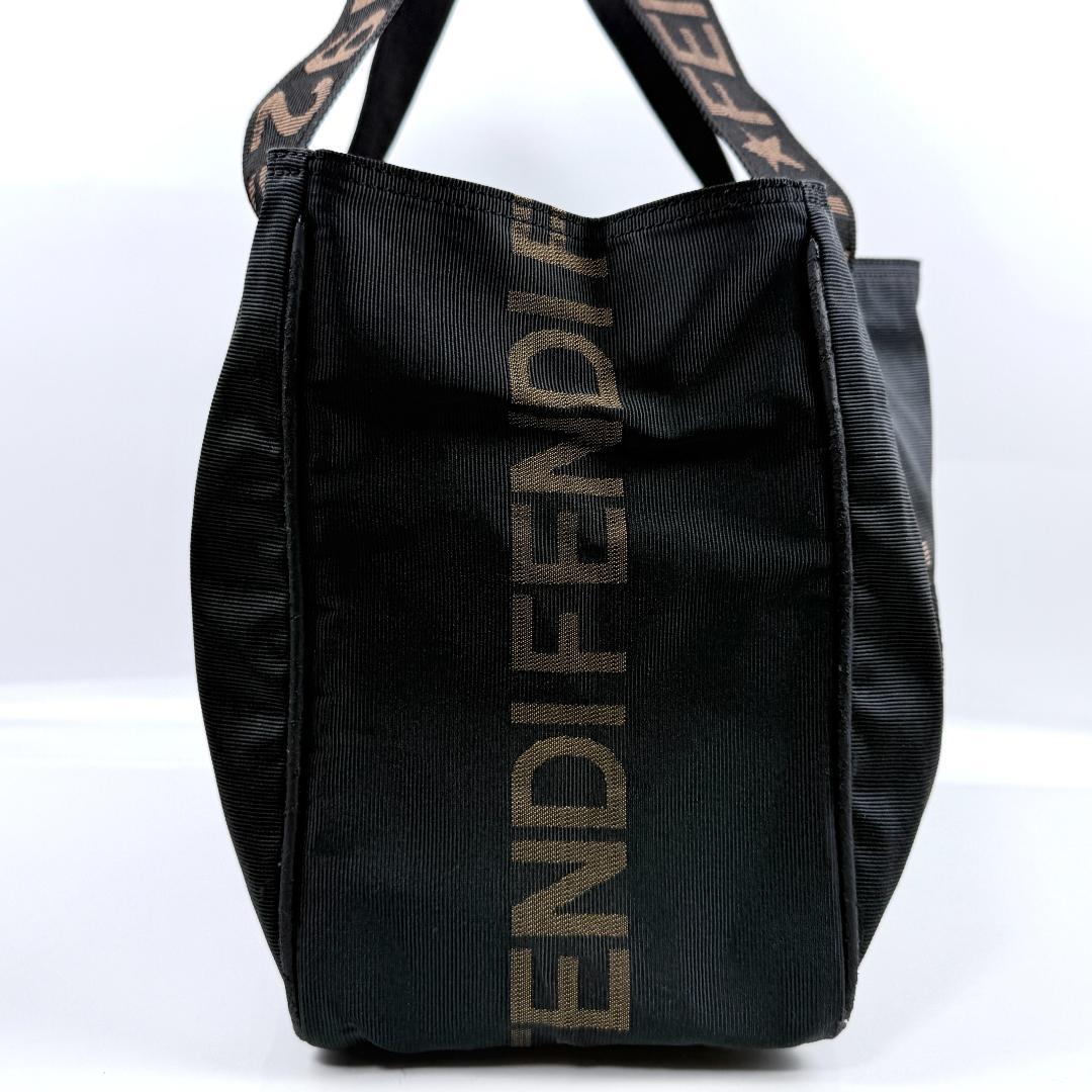 mynameis FENDI ロゴライン トートバッグ 黒 ナイロン A4