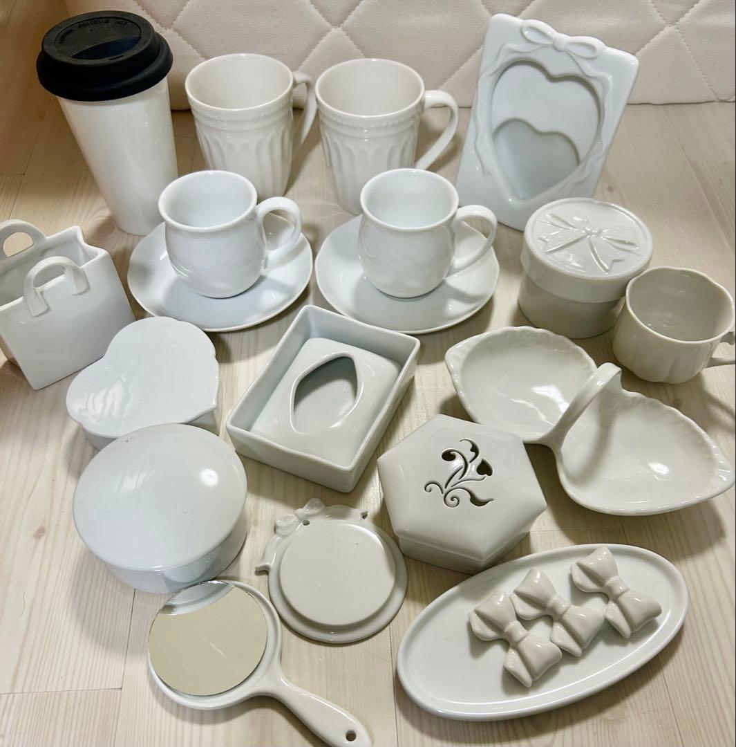 ③ポーセラーツ　白磁　まとめ売り　ポーセラーツ　ハート型