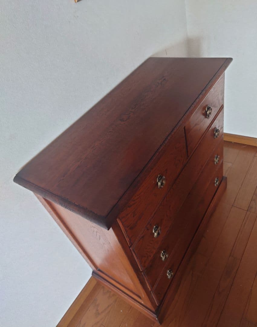 アンティーク調 チェスト4段 EZO製 エゾ クラッシック ブラウン