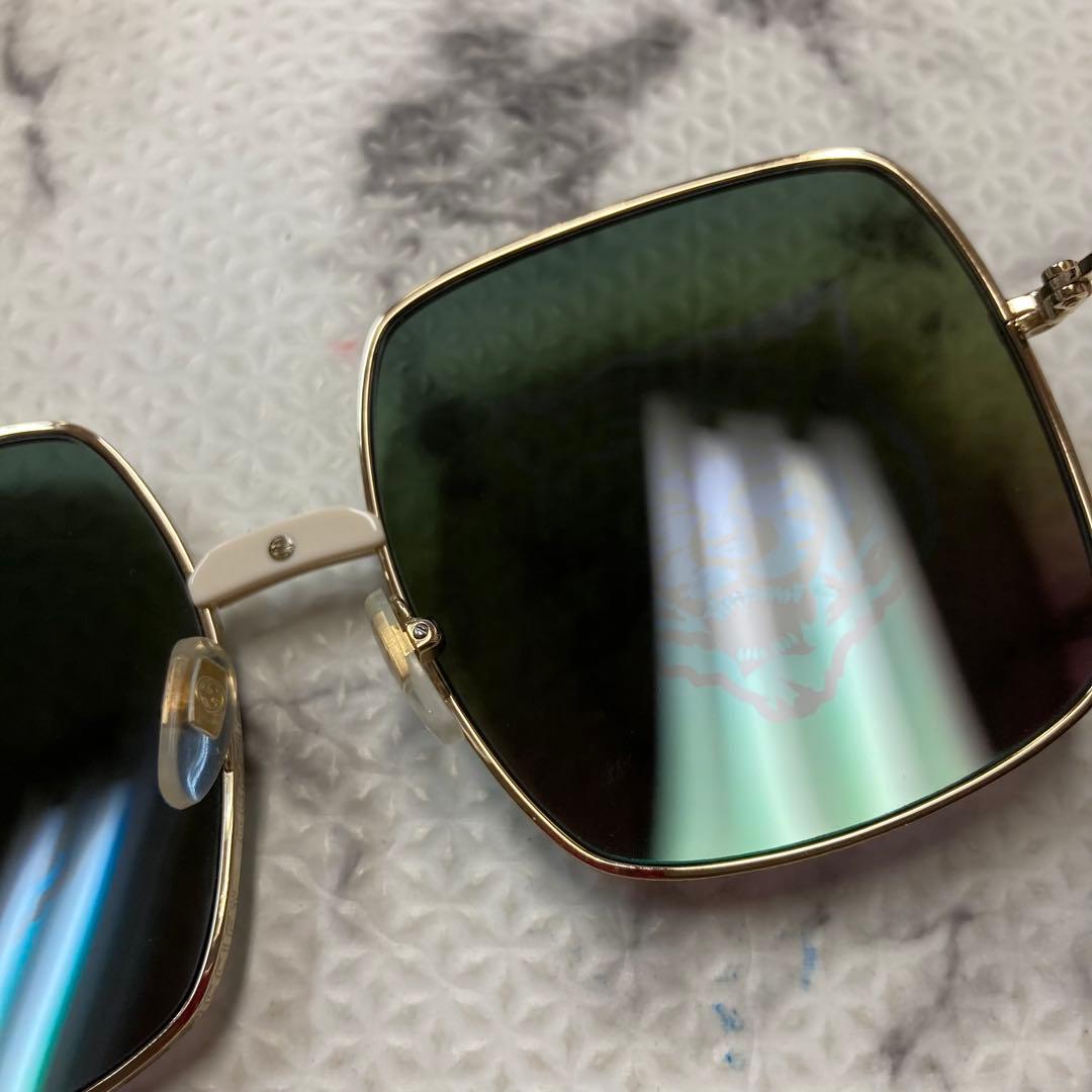 美品 GUCCI サングラス タイガーグラフィック ミラーアビエーターサングラス