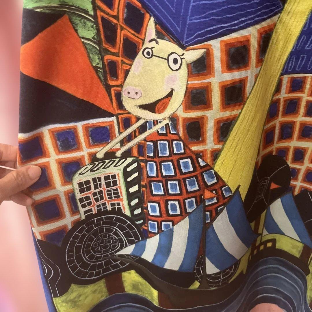 OLLEBOREBLAアルベロベロ長袖プリントチュニックカットソー