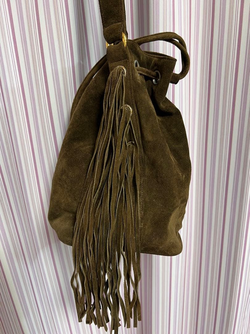 t*8様 CHANEL シャネル　ブラウン スエード ショルダーバッグ フリンジ