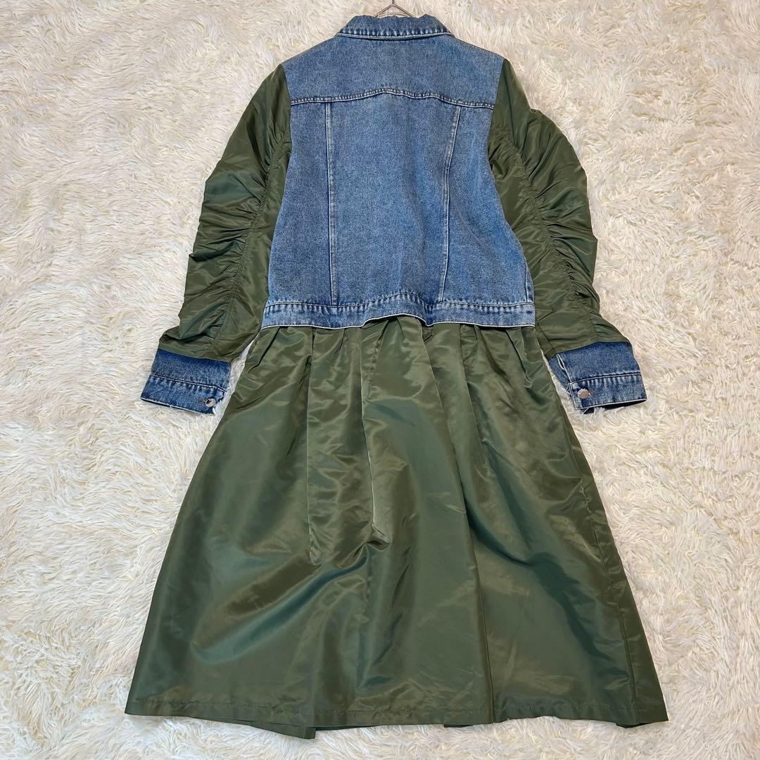 【新品タグ付】Eimee Law デニム異素材ドッキングワンピースコート