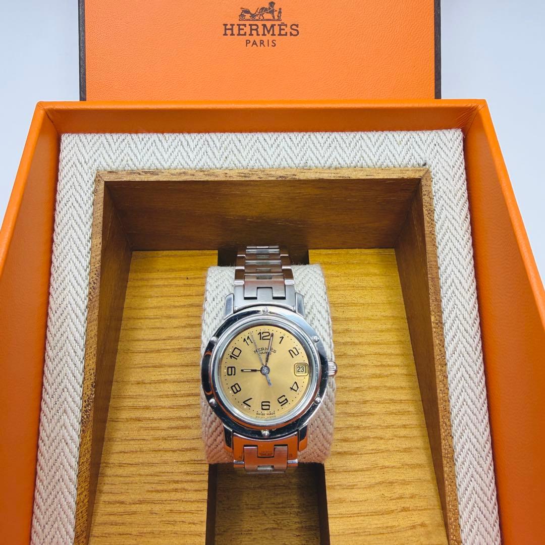 HERMÈS エルメス クリッパー クォーツ レディース 腕時計 SS 箱付