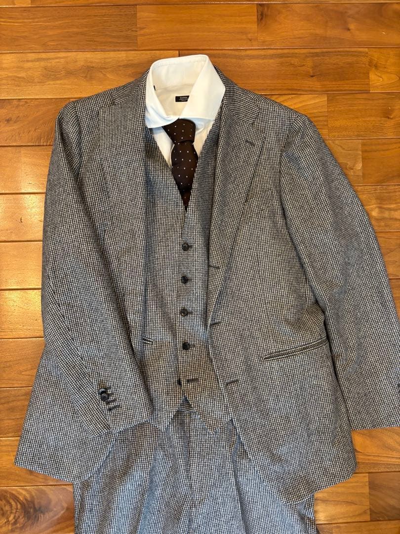 エストネーション　千鳥格子　3ピーススーツ