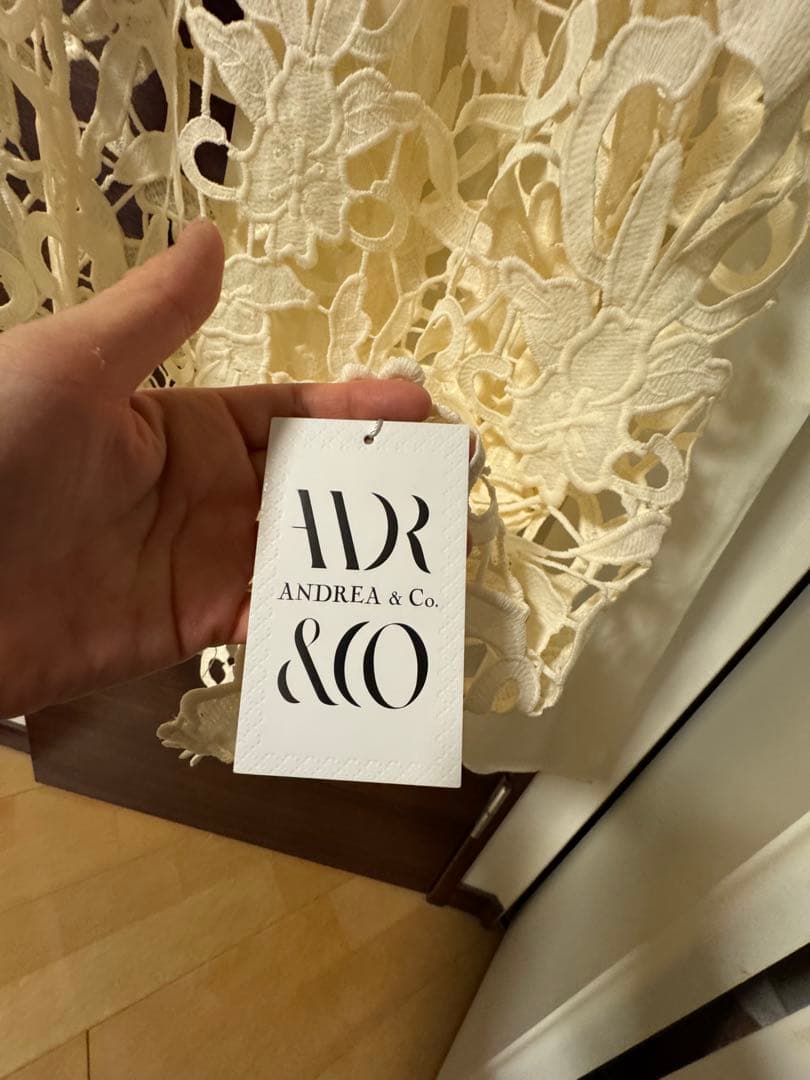 ANDREA AUBREY レースレイヤードワンピース　セレモニードレス