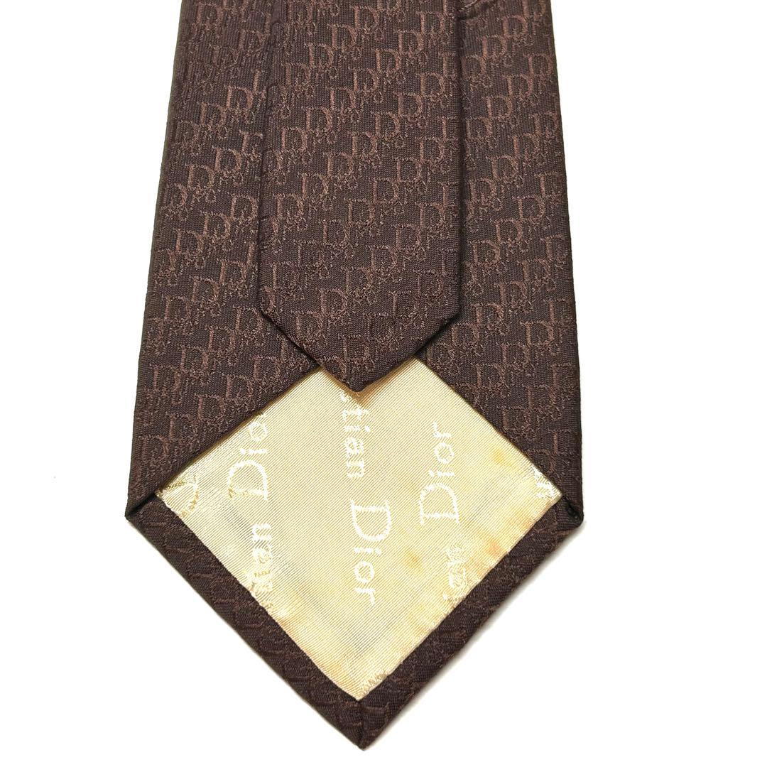 【美品✨】クリスチャンディオール ネクタイ ブラウン トロッター オブリーク