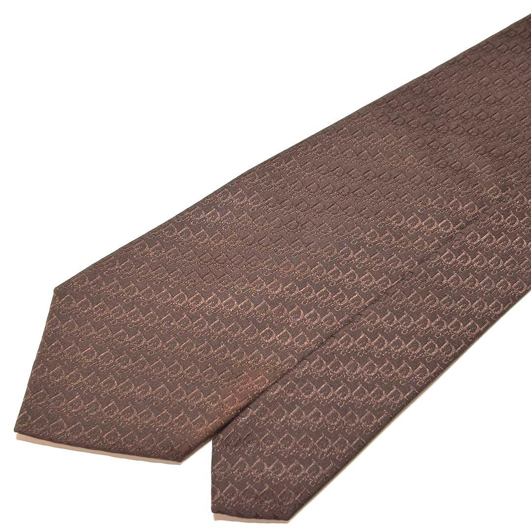 【美品✨】クリスチャンディオール ネクタイ ブラウン トロッター オブリーク