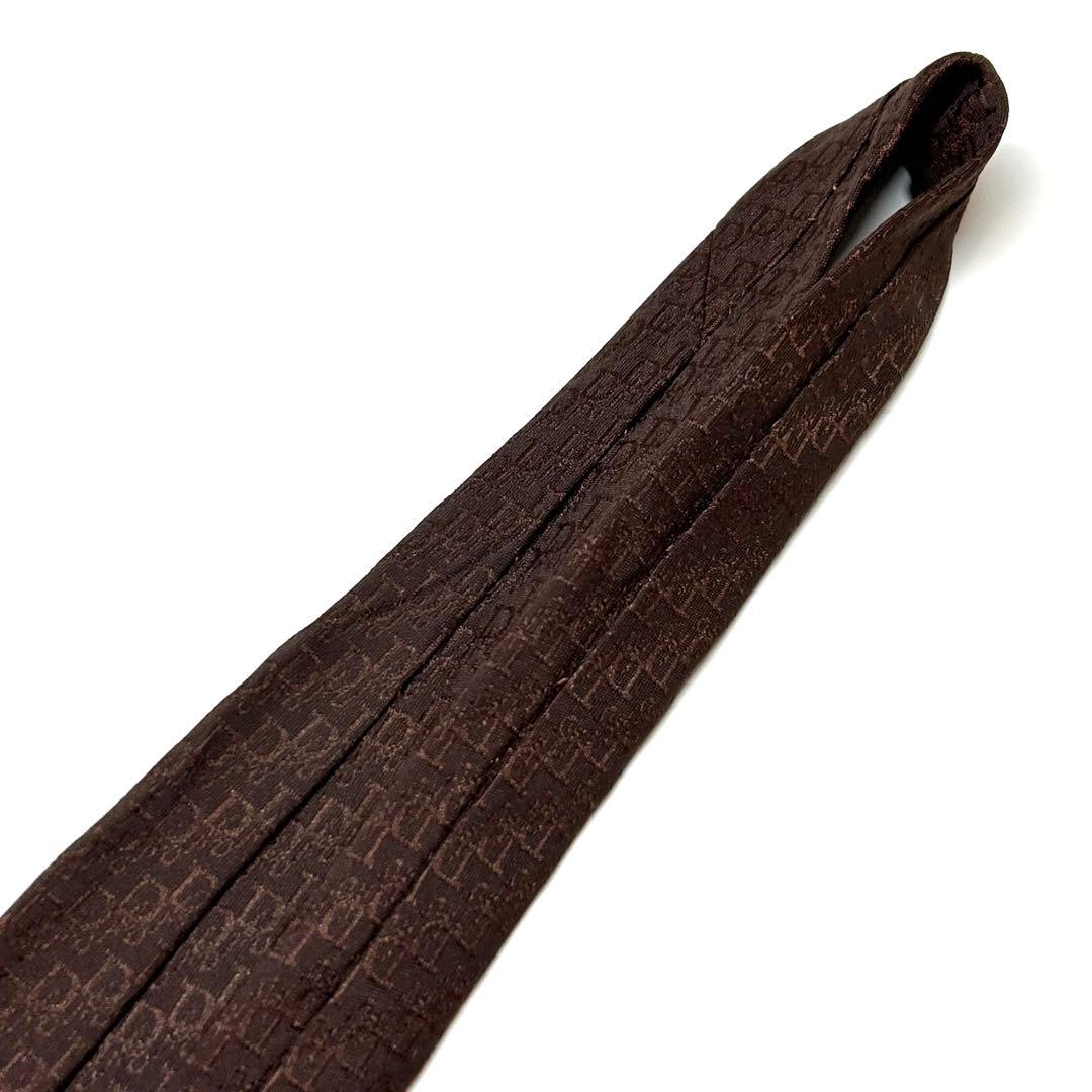 【美品✨】クリスチャンディオール ネクタイ ブラウン トロッター オブリーク