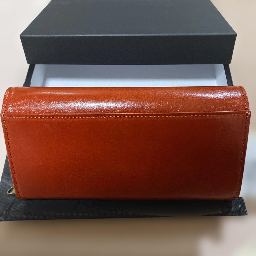 【未使用品】キソラ 長財布 メディセオ イタリア牛革 オレンジ　箱無し