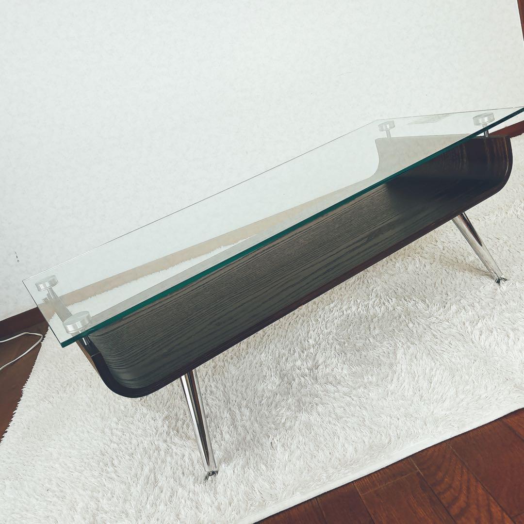 旧型】ニトリ センターテーブル ノルディック 強化ガラス ミッドセンチュリー