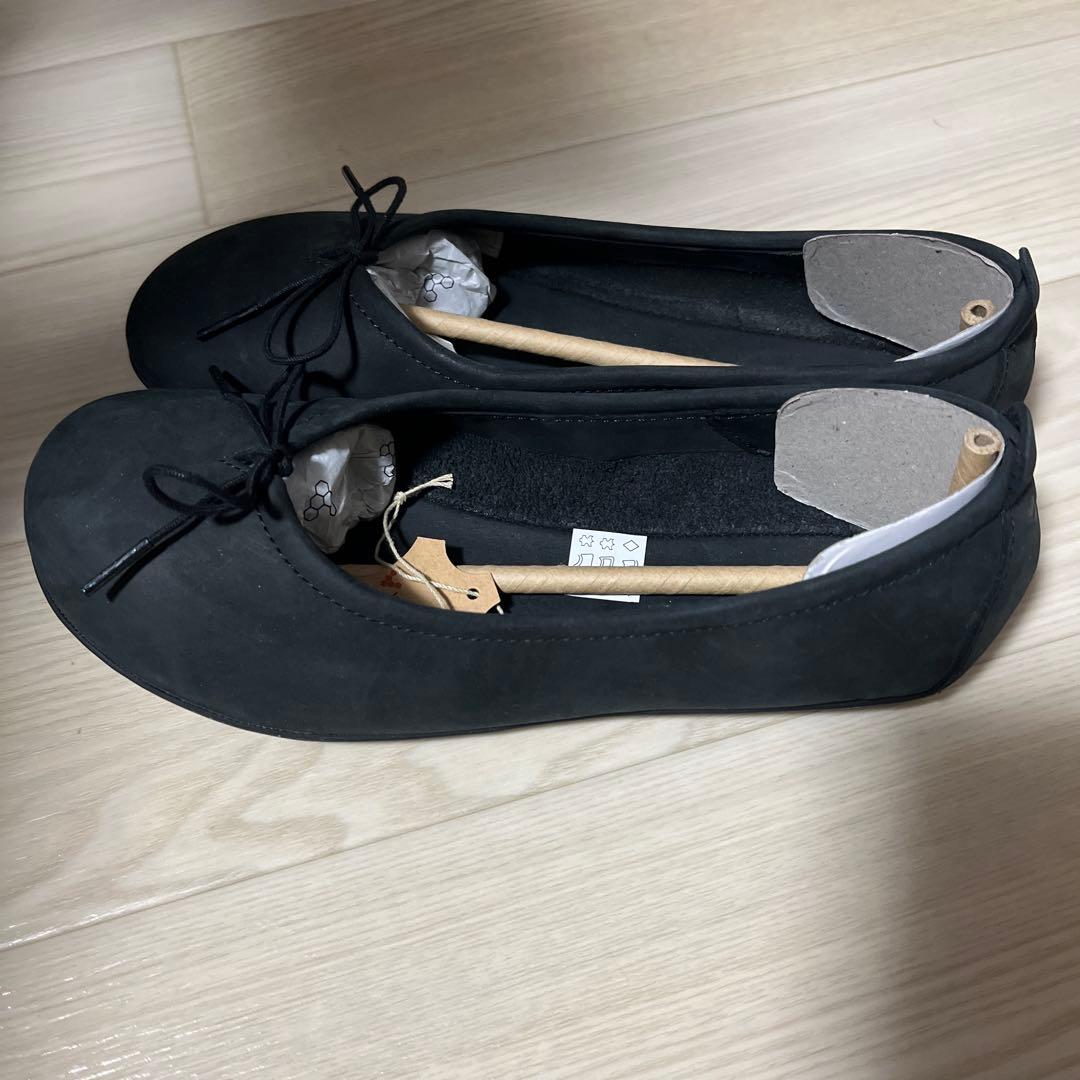 vivobarefoot ブラックスエードフラットシューズ　37