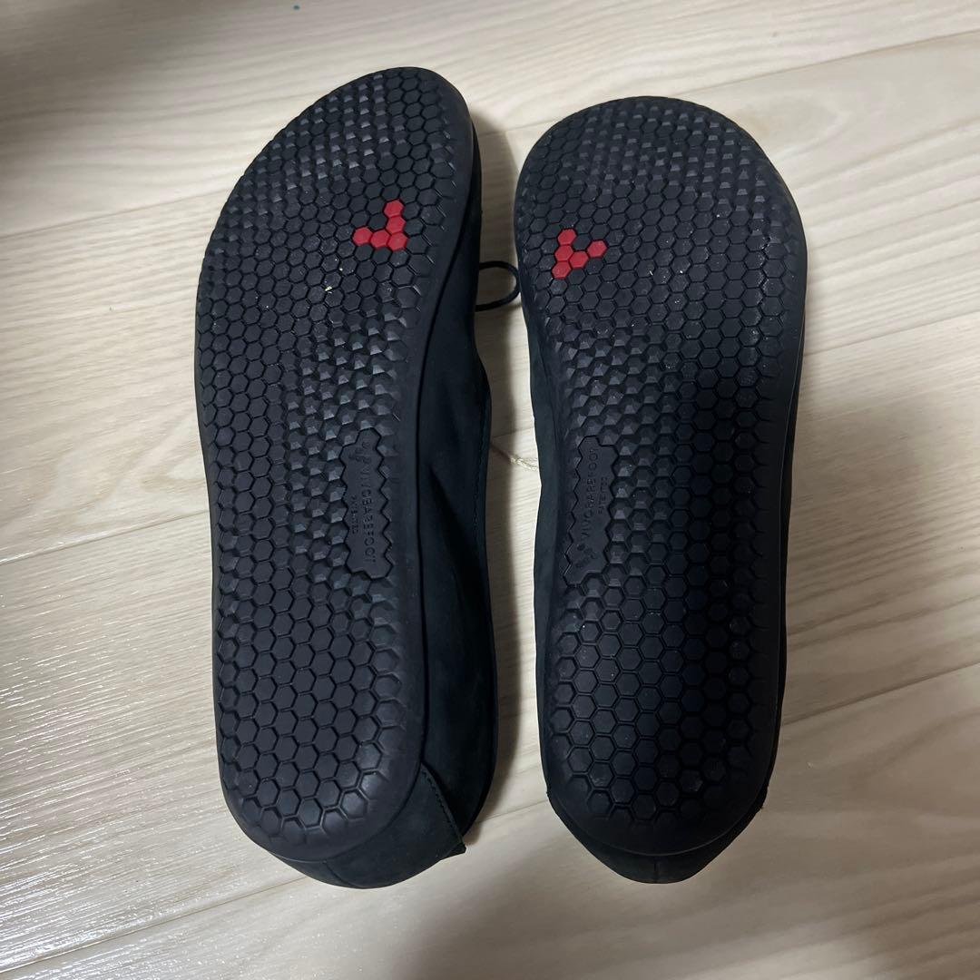 vivobarefoot ブラックスエードフラットシューズ　37