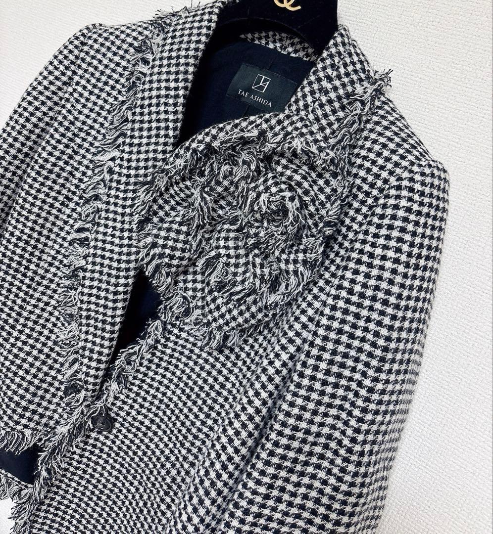 未使用級　美品TAE ASHIDA 2022　ツイードアシンメトリー ジャケット