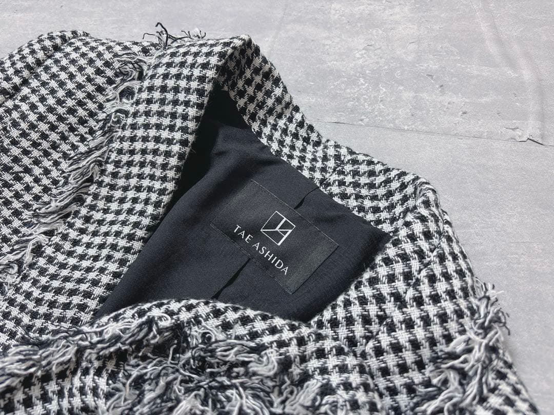 未使用級　美品TAE ASHIDA 2022　ツイードアシンメトリー ジャケット