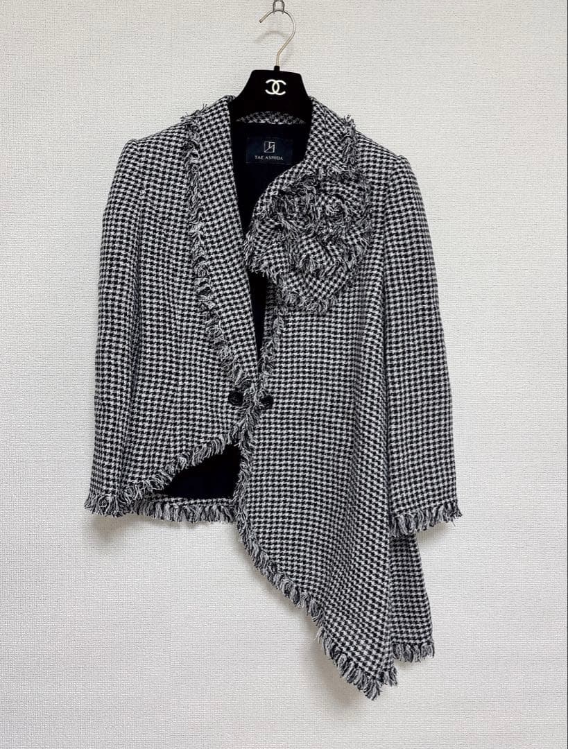 未使用級　美品TAE ASHIDA 2022　ツイードアシンメトリー ジャケット