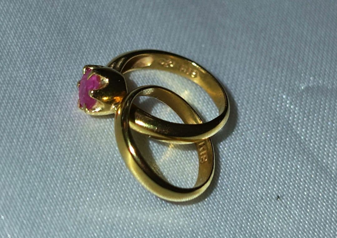 K18 ベビーリング　ルビー