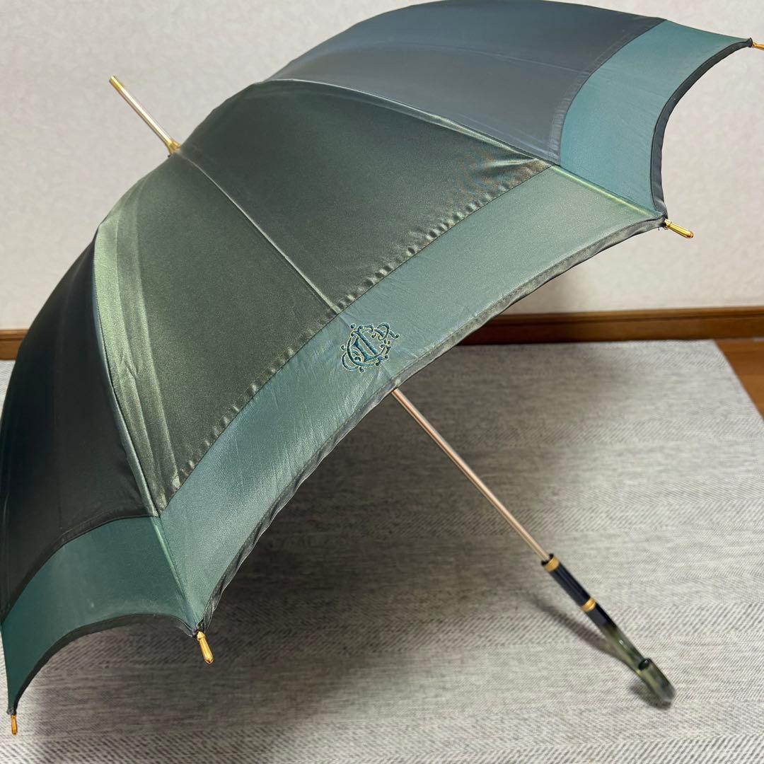 美品未使用　Christian Dior 旧ロゴ　晴雨兼用長傘　モスグリーン