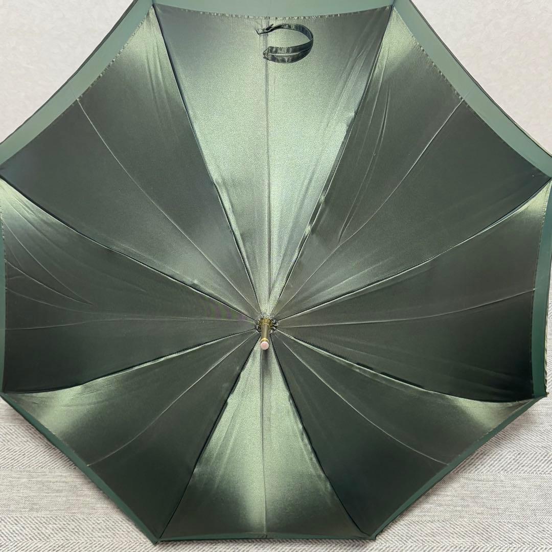 美品未使用　Christian Dior 旧ロゴ　晴雨兼用長傘　モスグリーン
