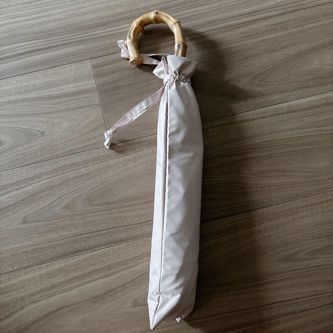 最安値(折りたたみ)＊石井美保＊折りたたみ日傘 竹製ハンドル