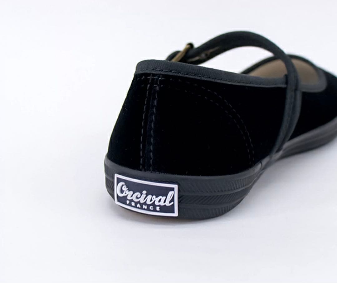 オーシバル　ベルベット　ストラップシューズ