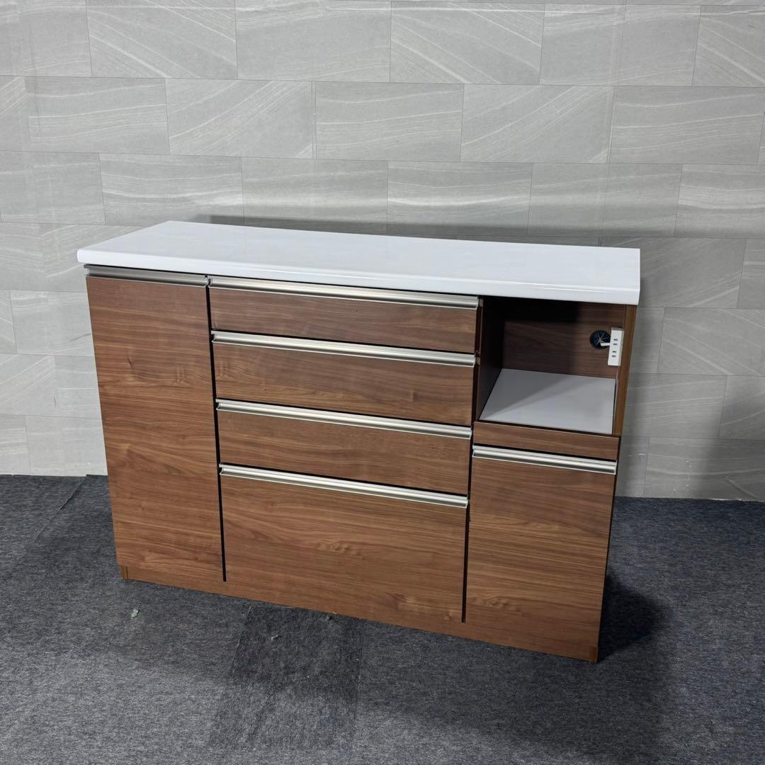 古賀家具 キッチンカウンター 幅140cm 国産 完成品 茶色 d4993