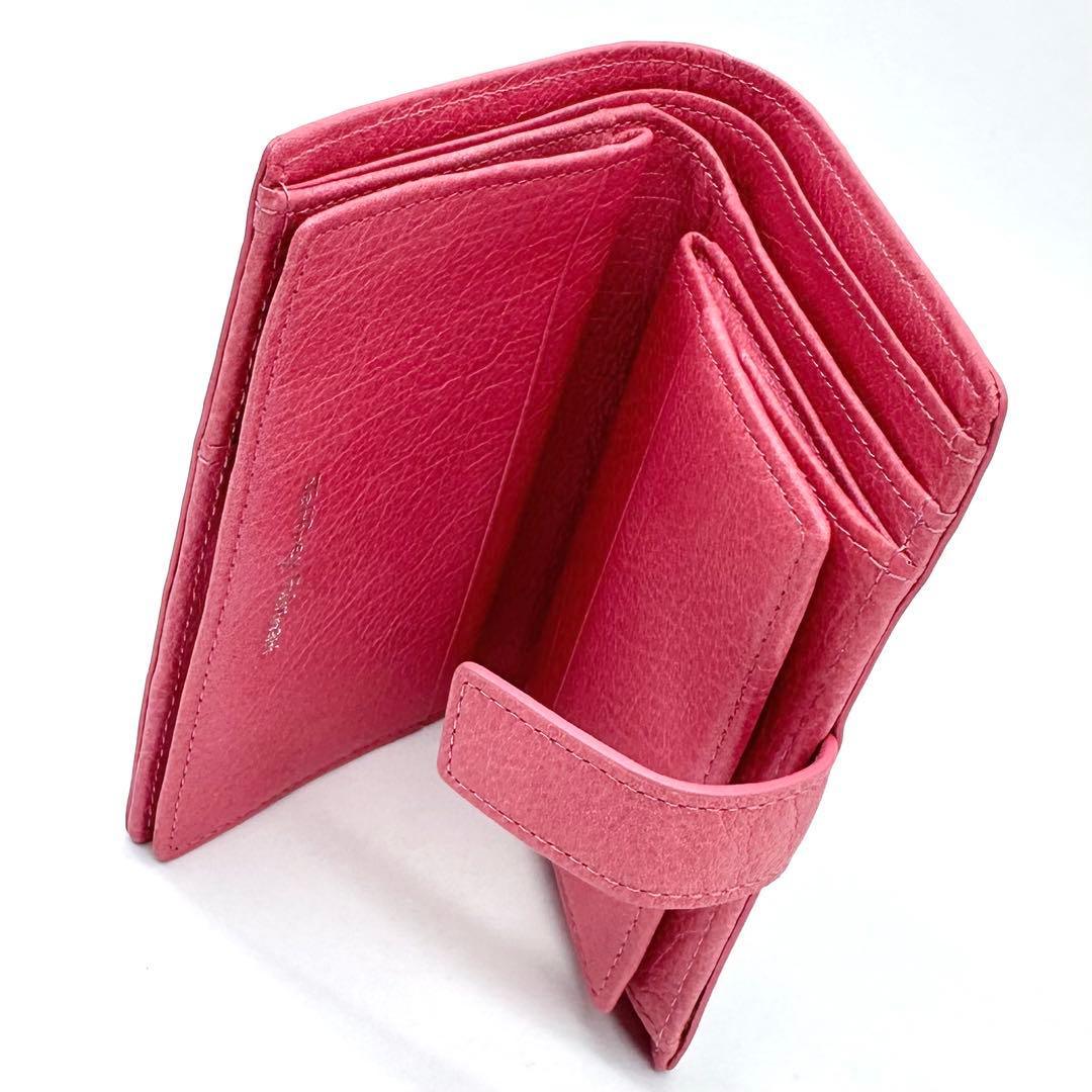 未使用✨ジェフリーフルビマーリ 二つ折り財布 レザー 女の子イラスト ピンク系