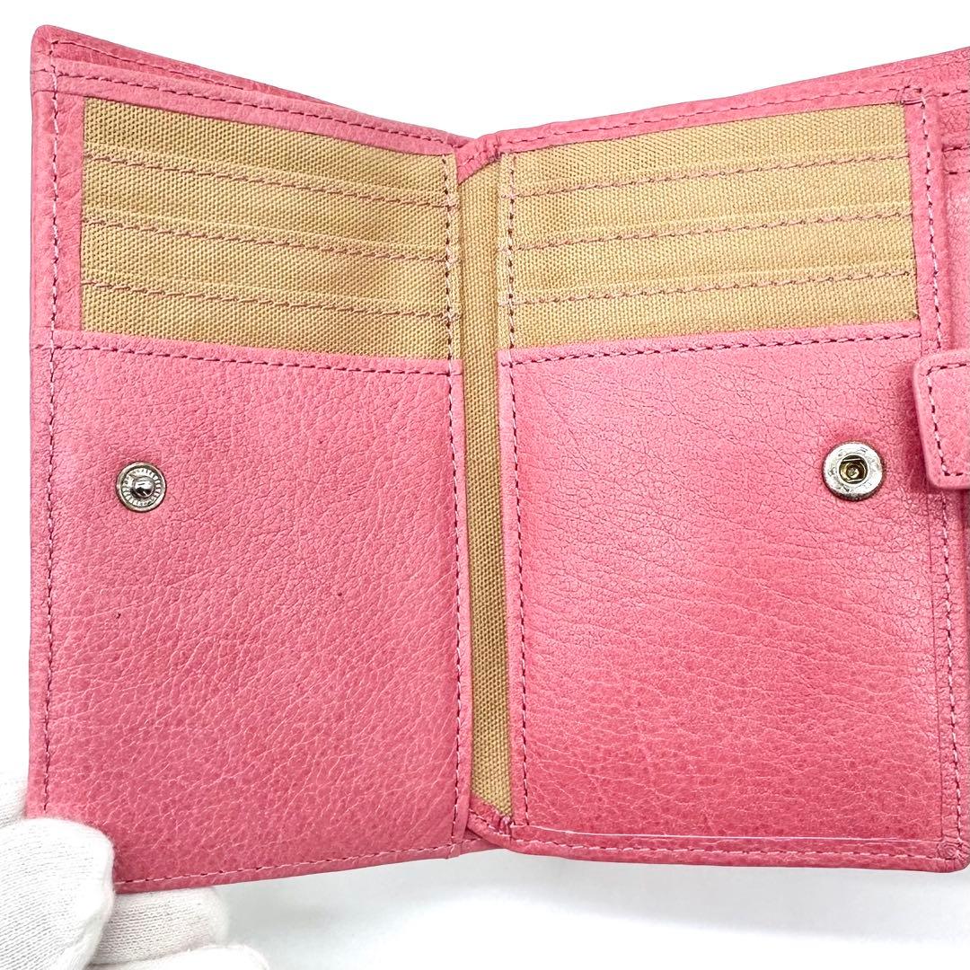 未使用✨ジェフリーフルビマーリ 二つ折り財布 レザー 女の子イラスト ピンク系