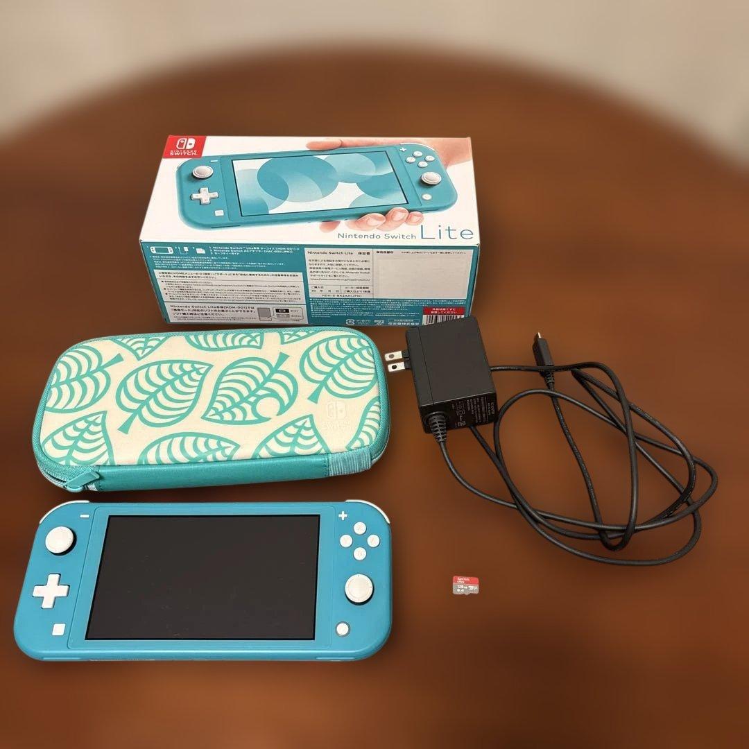 Nintendo Switch Lite ターコイズ　ケース microSD付き