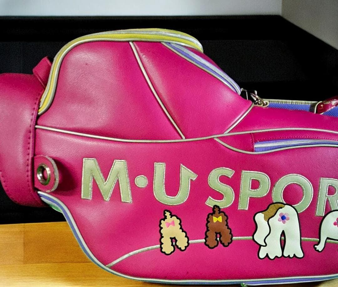 送料無料/美品　M-U SPORTS ピンク ゴルフバッグ/キャリー付き
